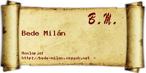 Bede Milán névjegykártya