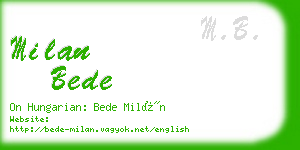 milan bede business card